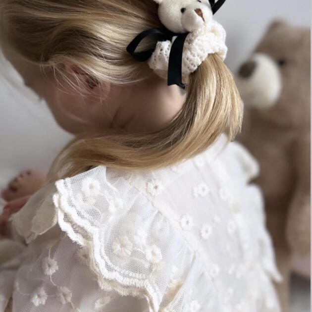W BABY Gumička so zvieratkom a mašľou krémová Rubber band with animal and bow cream | Welcomebaby.sk