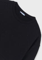 MAYORAL Mikina čierna s kamienkami bez zapínania Hoodie girl black 7402 | Welcomebaby.sk