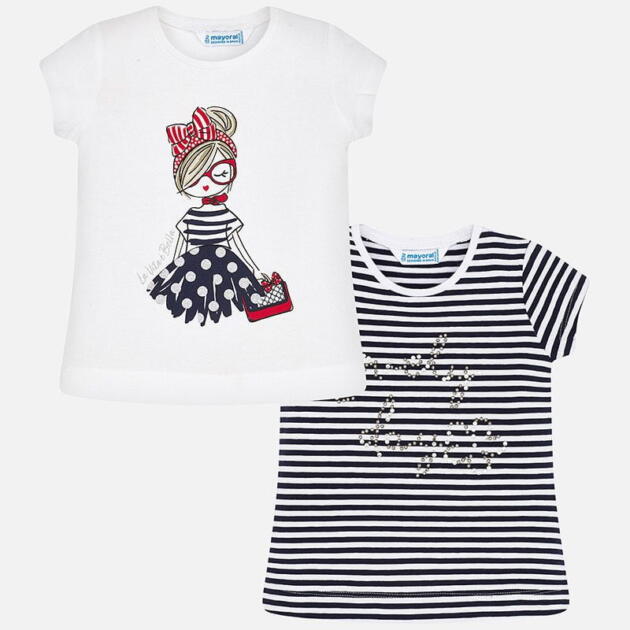 2pack dievčenských bavlnených tričiek Mayoral | Welcomebaby.sk