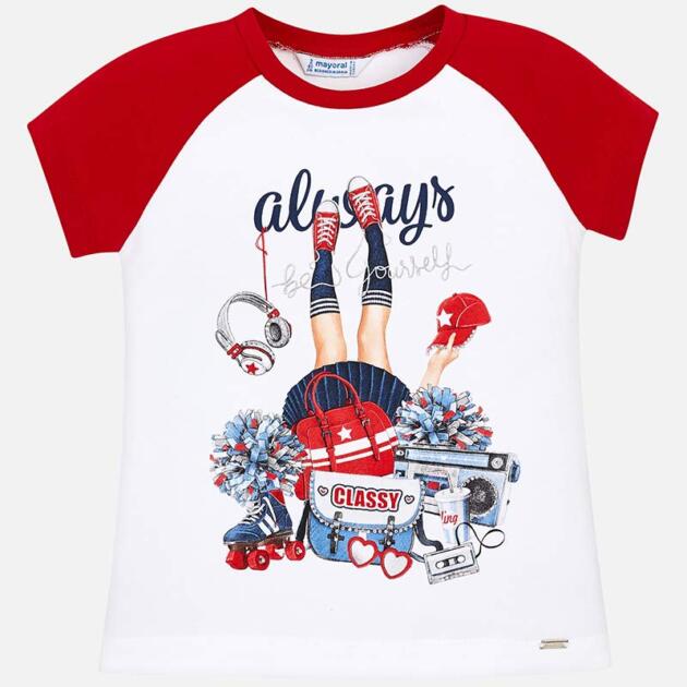 Bavlnené tričko s krátkym rukávom Mayoral s nápisom "Always be yourself" | Welcomebaby.sk