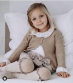 Dievčenské podkolienky s čipkovým lemovaním Cóndor pieskové | Welcomebaby.sk