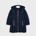 MAYORAL Dievčenská predĺžená bunda s kapucňou tmavomodrá Long jacket navy blue 4415 | Welcomebaby.sk