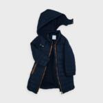 MAYORAL Dievčenská predĺžená bunda s kapucňou tmavomodrá Long jacket navy blue 4415 | Welcomebaby.sk