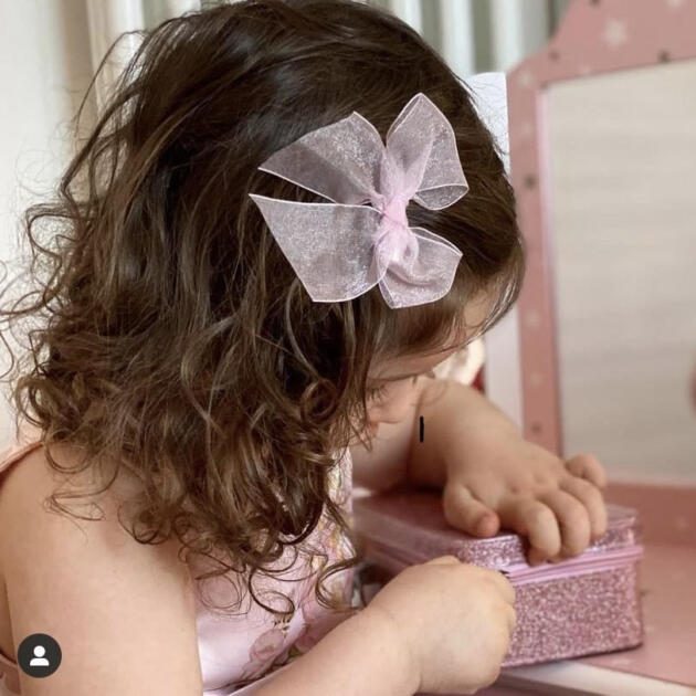 Tylová mašľa do vlasov s klipom Cóndor baby ružová | Welcomebaby.sk