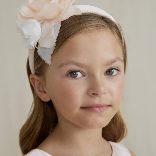 Čelenka do vlasov s kvetmi Abel & Lula lososová