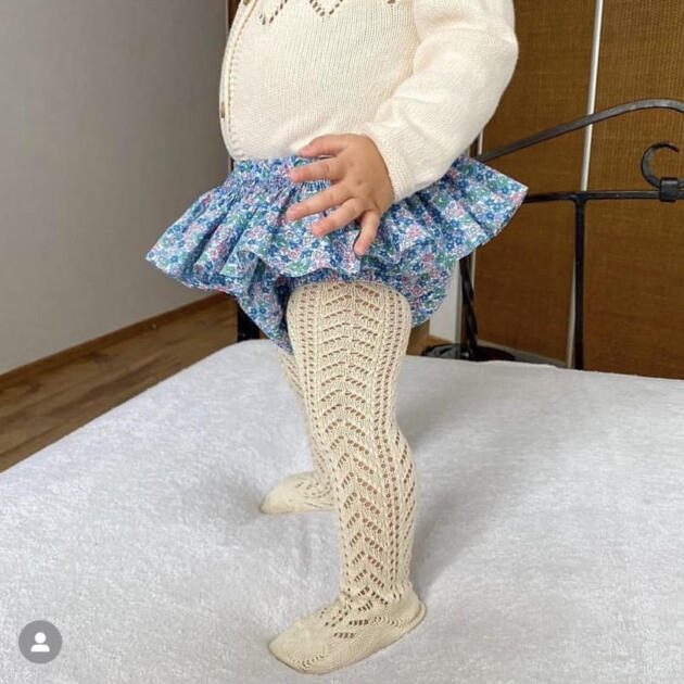 Háčkované pančuchy bez mašle Cóndor maslové | Welcomebaby.sk