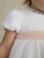 Tylové šaty s kvetmi na krst Flocked floral dress Abel & Lula biele 5005001 | Welcomebaby.sk