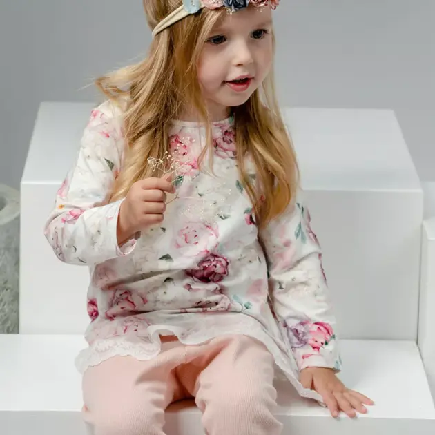 Dievčenská čelenka s kvetmi Denilde Jamiks staroružová | Welcomebaby.sk