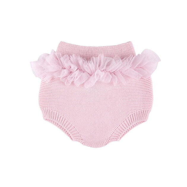 Čukotky kraťasky s tylovým nariaseným volánom baby Cóndor baby pink | Welcomebaby.sk