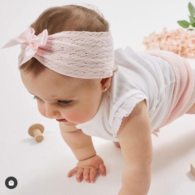 Baby čelenka shell s mašľou baby ružová | Welcomebaby.sk