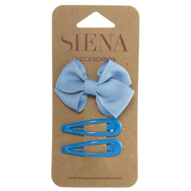 Mašlička s dvomi sponkami Siena francúzska modrá french blue | Welcomebaby.sk