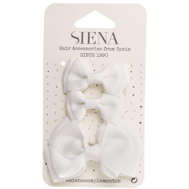 Elegantná mašľa do vlasov 3set Siena biela | Welcomebaby.sk