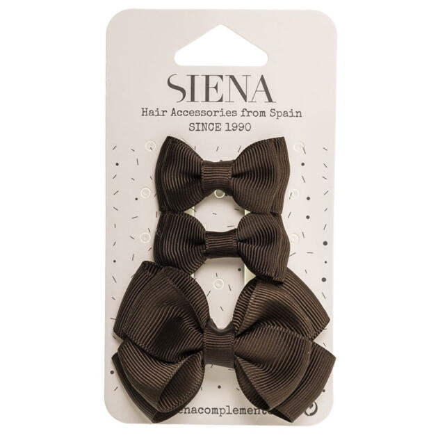 Elegantná mašľa do vlasov 3set Siena hnedá brown | Welcomebaby.sk