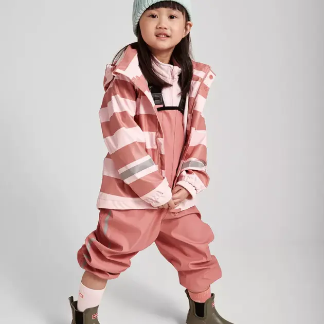 Tenká pruhovaná nepremokavá bunda Reima Vesi rose blush ružová | Welcomebaby.sk