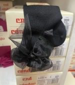 Hladké ponožky s tylovou mašľou ceremonia organza Cóndor čierna | Welcomebaby.sk