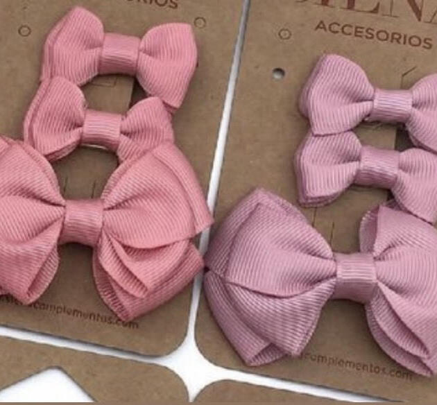 Elegantná mašľa do vlasov 3set Siena staroružová antique pink | Welcomebaby.sk