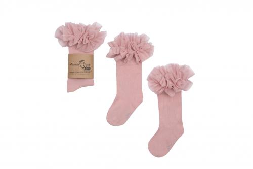 Tutu podkolienky s tylovým volánom Manufaktura F dusty pink staroružové | Welcomebaby.sk