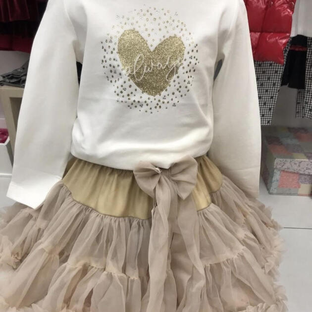 Objemná tutu sukňa dolly skirt Manufaktura Falbanek cappuccino | Welcomebaby.sk