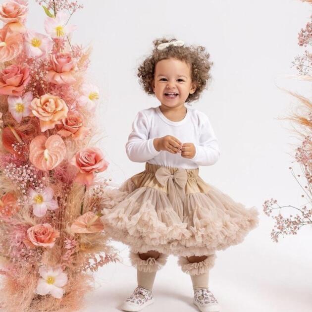 Tutu podkolienky s tylovým volánom Manufaktura F cappucino béžové | Welcomebaby.sk