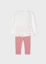 Legíny a tričko s volánom s potlačou dievčatka s veľkými vlasmi Leggings with ruffle top set baby Mayoral ružové blush 2722 | Welcomebaby.sk