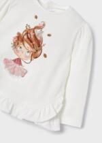 Legíny a tričko s volánom s potlačou dievčatka s veľkými vlasmi Leggings with ruffle top set baby Mayoral ružové blush 2722 | Welcomebaby.sk
