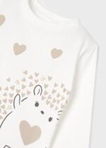 MAYORAL Dievčenské pyžamo s dlhým rukávom Sleepsuit girl krémové 4758 | Welcomebaby.sk