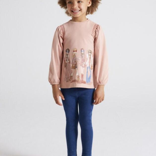 Legíny a tričko s dámami Leggings and patterned top set girl ružový 4767 | Welcomebaby.sk