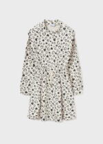 Teplákové šaty so srdiečkami a dlhým rukávom Patterned fleece dress girl Mayoral krémové chick pea 7946 | Welcomebaby.sk
