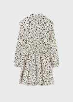 Teplákové šaty so srdiečkami a dlhým rukávom Patterned fleece dress girl Mayoral krémové chick pea 7946 | Welcomebaby.sk