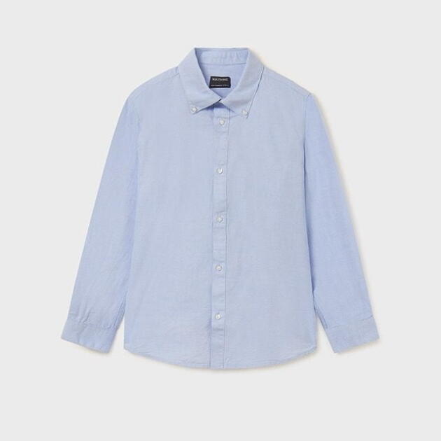 MAYORAL Chlapčenská košeľa s dlhým rukávom Long sleeve shirt boy modrá 874 | Welcomebaby.sk