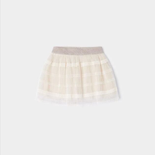 MAYORAL Tylová sukňa Tulle skirt with lace baby krémová champagne 2933 | Welcomebaby.sk