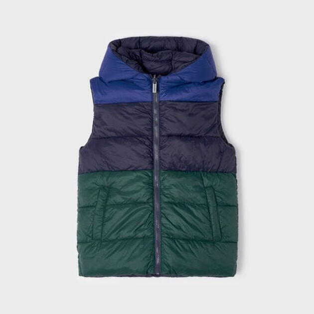 MAYORAL Chlapčenská obojstranná vesta Reversible gilet boy tmavomodrá zelená | Welcomebaby.sk