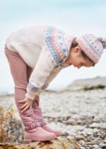 MAYORAL Rifľové legínové nohavice s kamienkami ružové Diamond leggings girl nude | Welcomebaby.sk