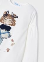 MAYORAL Zamatové legíny s tričkom s dlhým rukávom a postavičkou Velvet leggings and top 4765 tmavomodré | Welcomebaby.sk