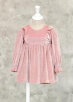 ABEL & LULA Kamienkové velvet šaty ružové Glitter velvet dress 5507 | Welcomebaby.sk