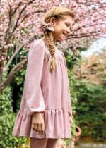ABEL & LULA Kamienkové velvet šaty ružové Glitter velvet dress 5531003
