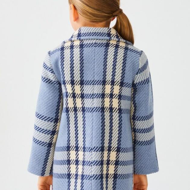 ABEL & LULA Károvaný kabát modrý Plaid coat blue 5828 | Welcomebaby.sk