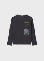 MAYORAL Chlapčenské tričko s dlhým rukávom s vreckom Long sleeve T-shirt with pocket carbon 7012 | Welcomebaby.sk