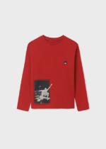 MAYORAL Chlapčenské tričko s dlhým rukávom potlač skater Long sleeve skater červené red 7017 | Welcomebaby.sk
