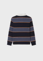 MAYORAL Chlapčenské pruhované polo tričko s dlhým rukávom Long sleeve polo boy tmavomodré | Welcomebaby.sk