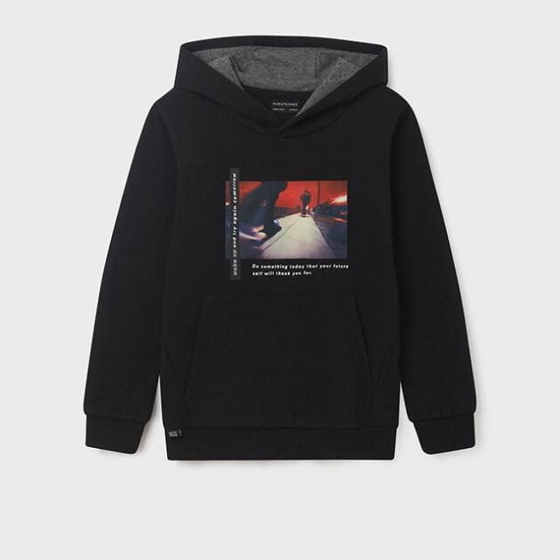 MAYORAL Chlapčenská mikina s kapucňou Hoodie boy black čierna 7449 | Welcomebaby.sk