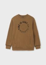 MAYORAL Chlapčenská mikina Time Illusion Embossed jumper boy béžová 7450 | Welcomebaby.sk
