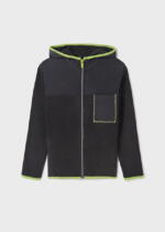 MAYORAL Chlapčenská flísova mikina s kapucňou na zips Fleece hoodie carbon sivá 7466 | Welcomebaby.sk