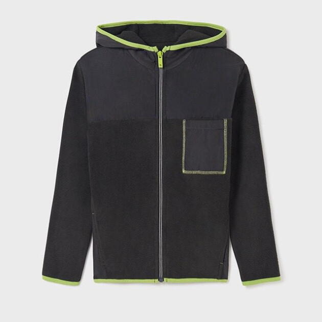MAYORAL Chlapčenská flísova mikina s kapucňou na zips Fleece hoodie carbon sivá 7466 | Welcomebaby.sk