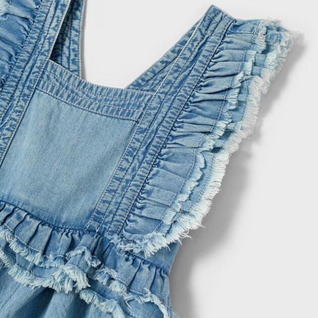 Mayoral Kraťasový overal svetlomodrý Jumpsuit light denim 3834 | Welcomebaby.sk