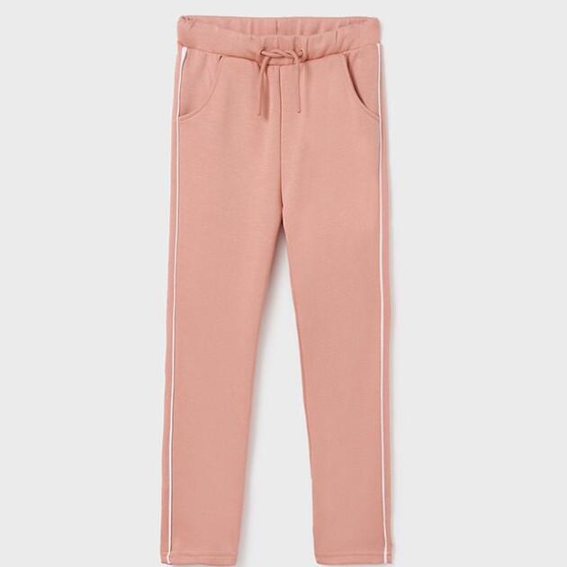 MAYORAL Dievčenské tepláky s bielym pásikom Long tracksuit trousers ružové | Welcomebaby.sk