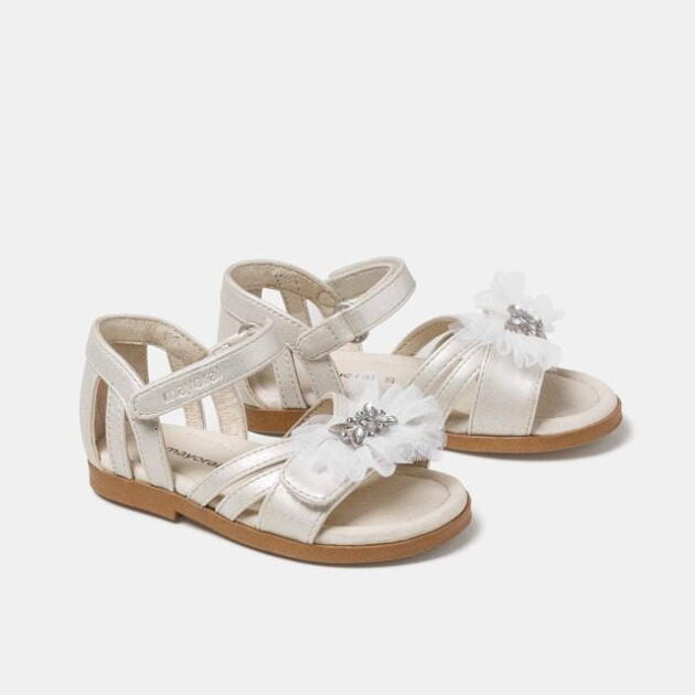 MAYORAL Sviatočné sandále strieborné s mašľou Ceremony sandals 41352 | Welcomebaby.sk