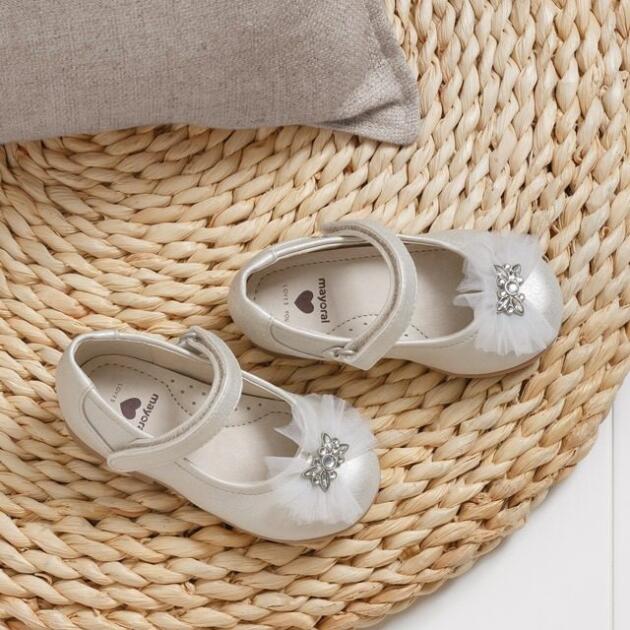 MAYORAL Balerínky s tylovou mašľou Ceremony ballet pumps girl zlaté | Welcomebaby.sk
