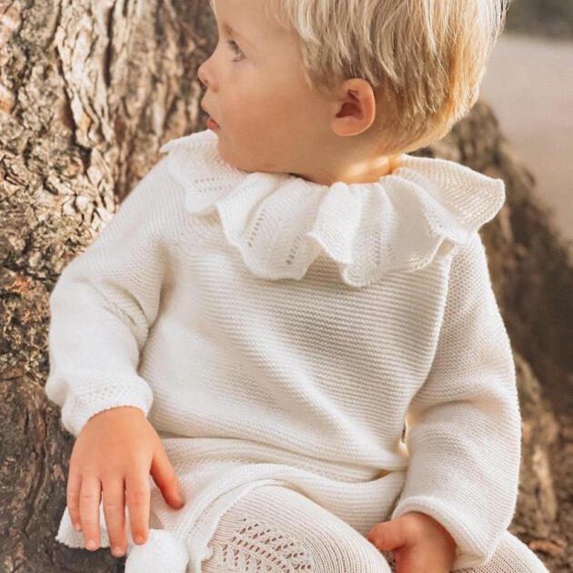 Pančuchy s bočným otvoreným vzorom Cóndor krémové | Welcomebaby.sk