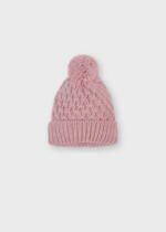 MAYORAL Dievčenská pletená čiapka s brmbolcom ružová Knitted hat pink 10160 | Welcomebaby.sk